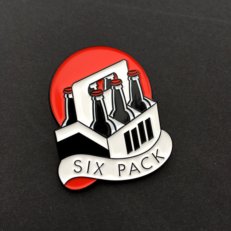Black Flag Six Pack Pin - Jared Gaines Art