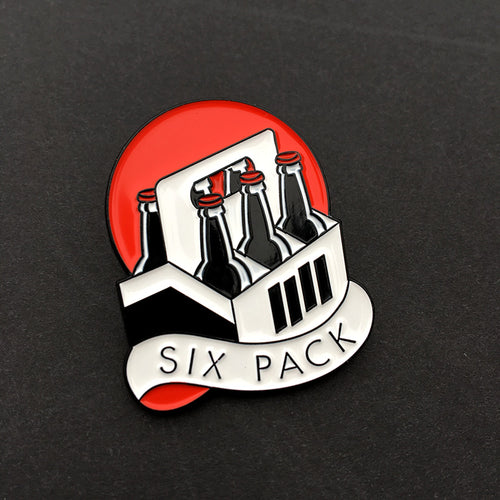 Black Flag Six Pack Pin - Jared Gaines Art